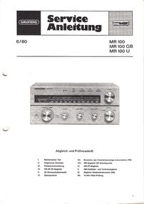 Grundig MR 100 Service-Manual-Anleitung