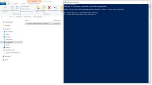 Nun wird der geänderte Pfad vor ">" angezeigt. Ansicht PowerShell aktueller Pfad
