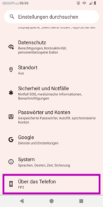 Ansicht Android Einstellungen