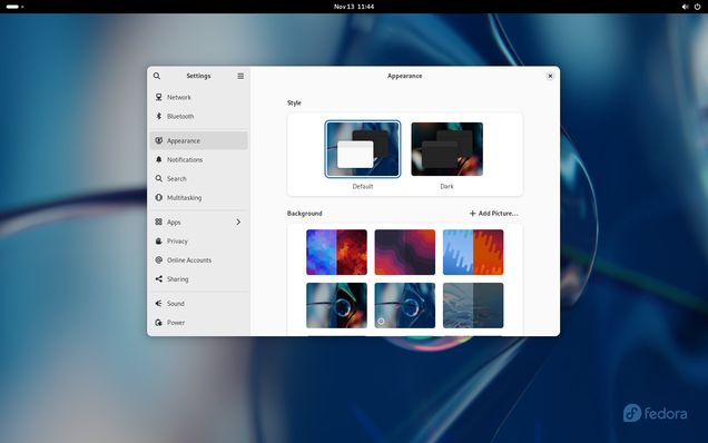 Screenshot Fedora Workstation 39