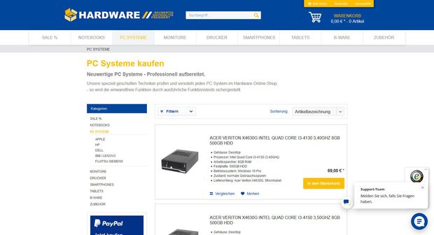 Screenshot Webseite