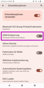 Ansicht: OEM-Entsperrung aktivieren 