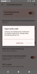 Ansicht Aufforderung Entsperrcode eingeben