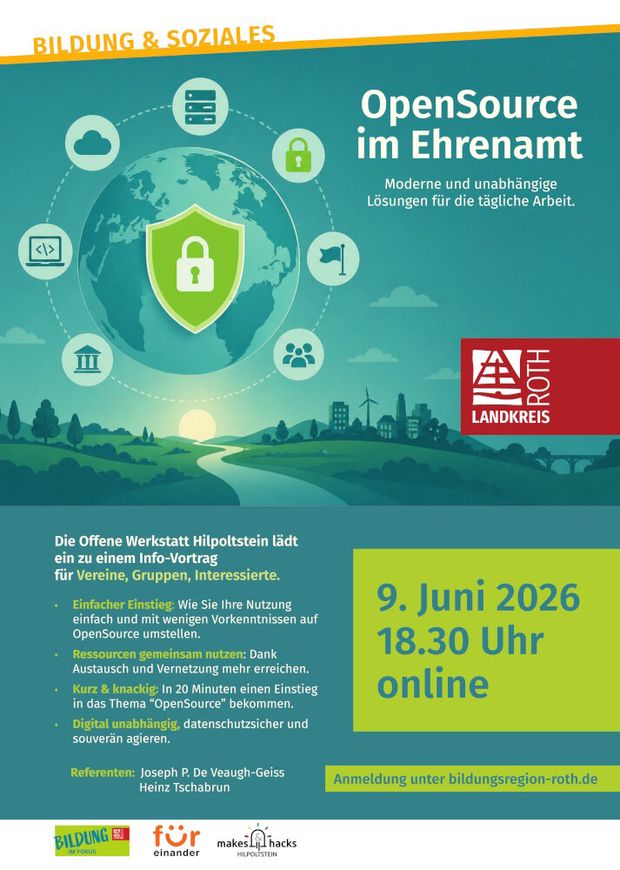 Ansicht Poster A4 Bildungsregion Roth: OpenSource im Ehrenamt