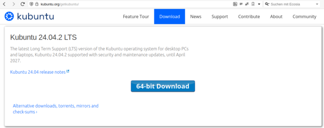 Ansicht Kubuntu iso download