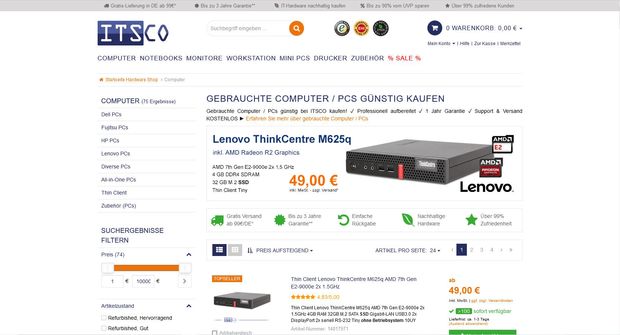 Screenshot Webseite