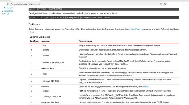 Ansicht Screeshot Ubuntuusers.de-Wiki-Eintrag
