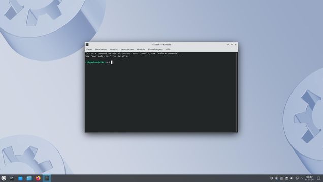 Bildschirm Ansicht Kubuntu 24.04 Bash Konsole