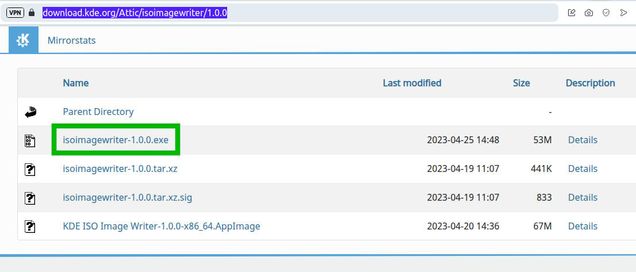 Ansicht Download-Webseite KDE.org