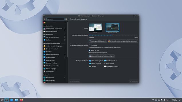 Bildschirm Ansicht Kubuntu 24.04 Breeze