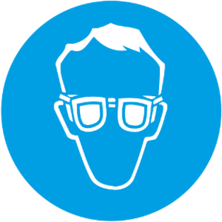 Gebotszeichen blau Schutzbrille