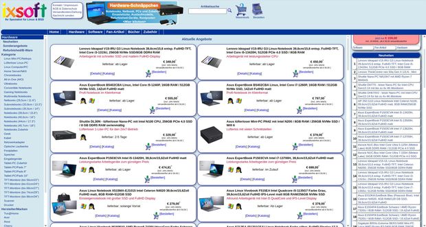 Ansicht Web Screendump ixsoft.de