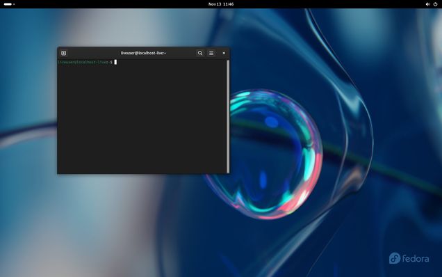 Screenshot Fedora Workstation 39