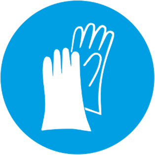 Gebotszeichen blau Schutzhandschuhe