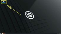Ansicht Linux Mint Startbildschirm Live-System