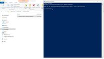 Es öffnet sich ein neues Fenster mit der PowerShell. Ansicht neues Fenster mit PowerShell