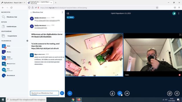 Screenshot BigBlueButton Videokonferenz